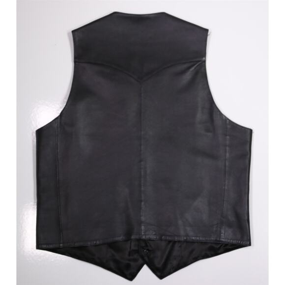 Scully Mens Black Leather Vest Western Rodeo Biker 46 - Picture 7 of 7